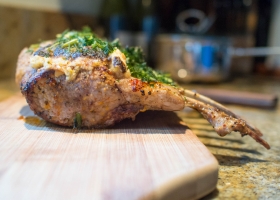 Mint Mustard Rack of Lamb