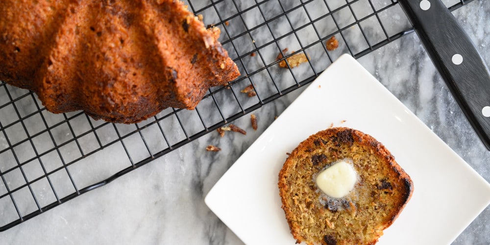 Banana bread with salted butter